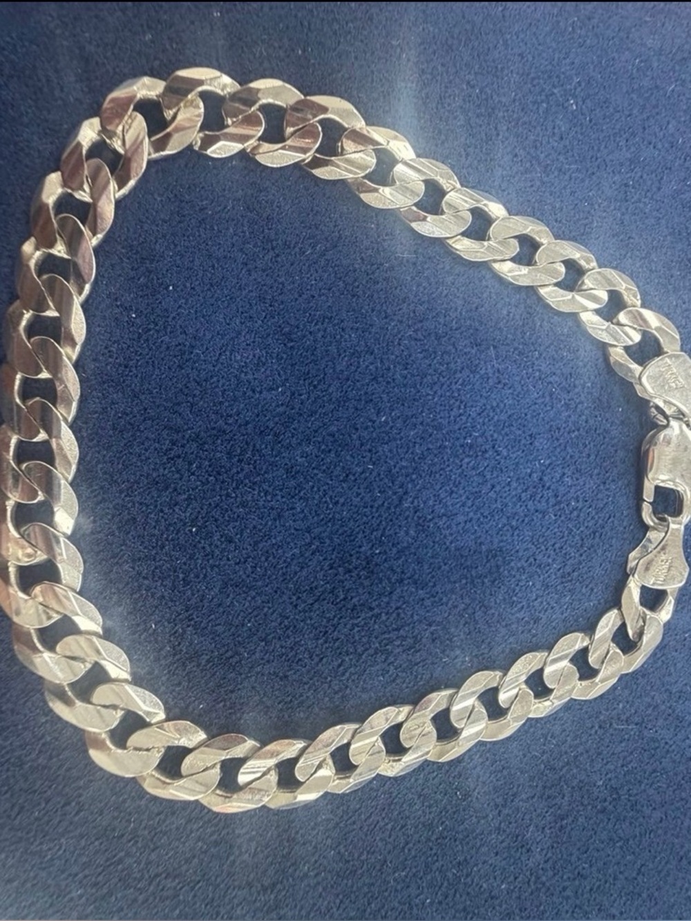 925 Sterling Silver Curb Link Bracelet Men’s